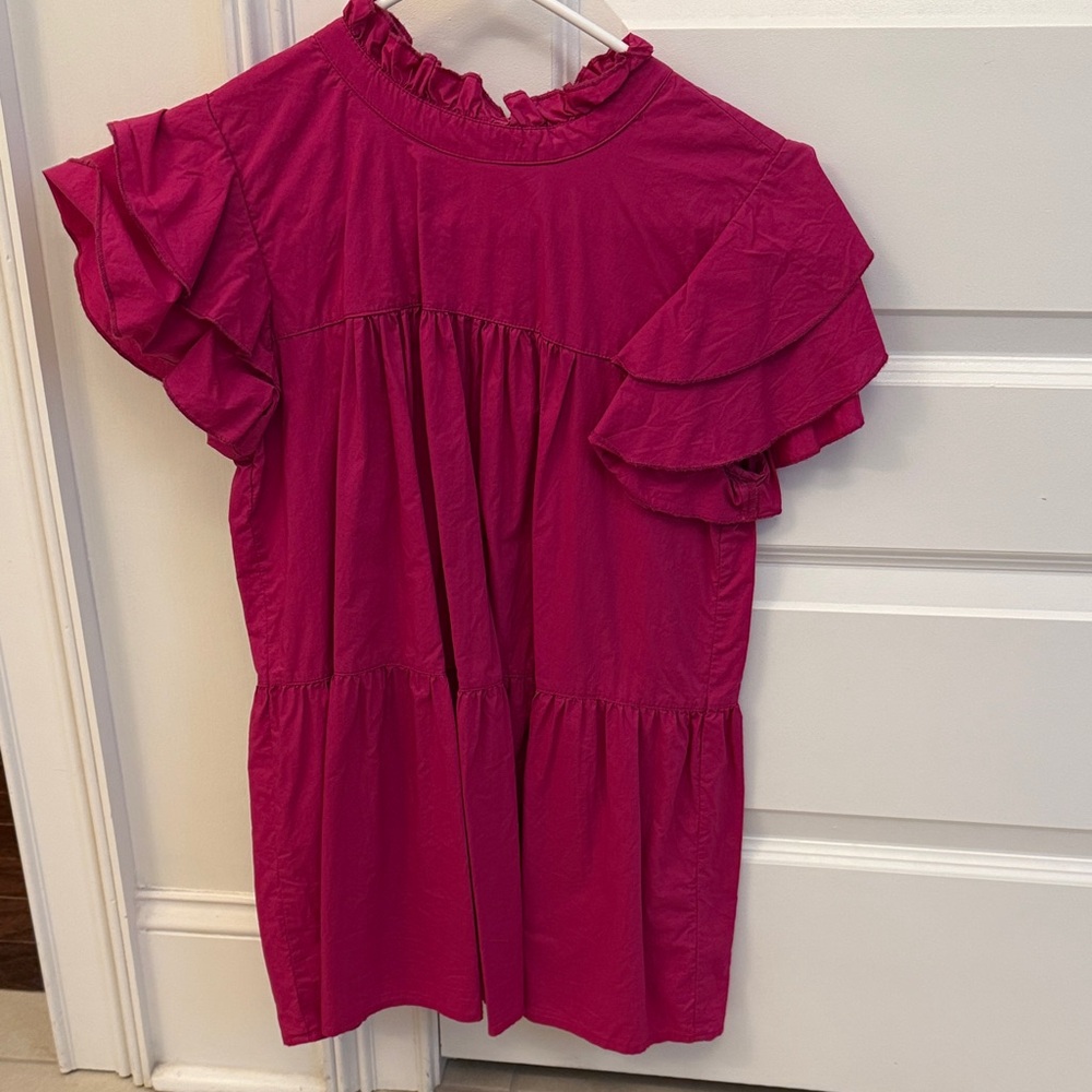 Maeve Fuchsia Ruffled Blouse